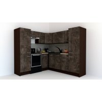 Bucatarie de Colt GENA NEW 12 ST. 210-230, Fara Corp de Cuptor, Wenge / Decor 4299
